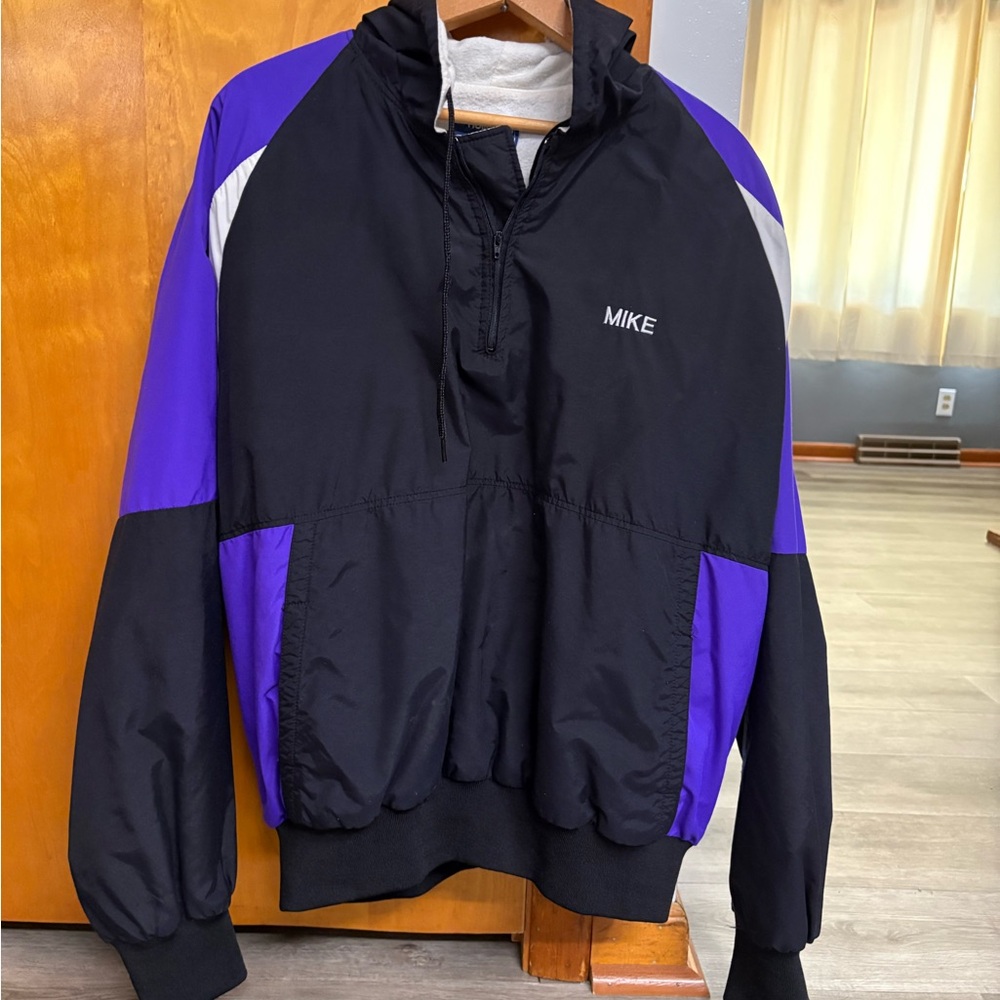 STIHL Black and Purple Windbreaker with High Collar